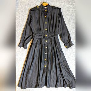 Vintage Frances Henaghan Silk Dress Black 12